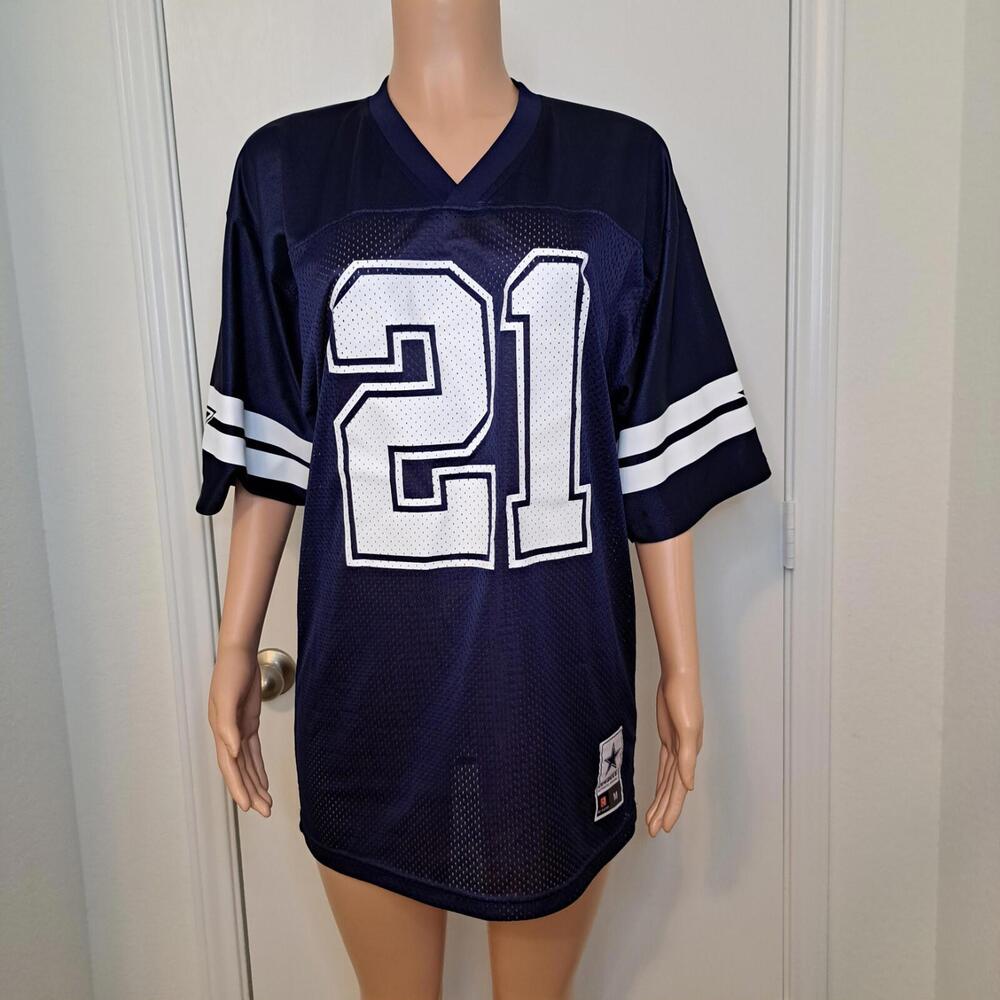 NFL Dallas Cowboys 21 ELLIOTT Dark Blue White Game Jersey Size M